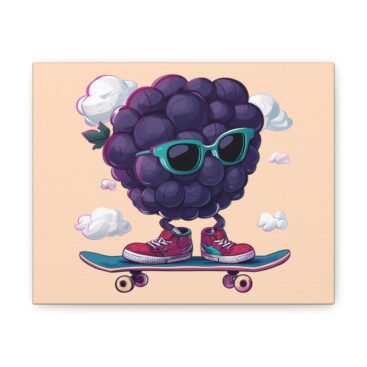 Blackberry Skateboarder Print Art Print - Front