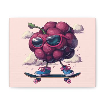 Raspberry Skateboarder Print Art Print - Front